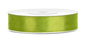 WSTĄŻKA SATYNOWA TASIEMKA 12MM/25M JASNOZIELONA