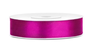 WSTĄŻKA SATYNOWA TASIEMKA 12MM/25M FUKSJA