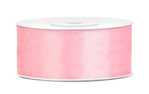 WSTĄŻKA SATYNOWA TASIEMKA 25MM/25M JASNORÓŻOWA
