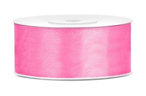WSTĄŻKA SATYNOWA TASIEMKA 25MM/25M RÓŻOWA