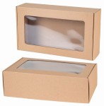 PUDEŁKO PREZENTOWE Z OKIENKIEM NATURALNE 350x200x100 