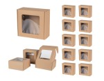  10 x PUDEŁKO PREZENTOWE Z OKIENKIEM NATURALNE 200X200X100  Zestaw 10szt