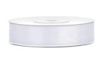 WSTĄŻKA SATYNOWA TASIEMKA 12MM/25M BIAŁA