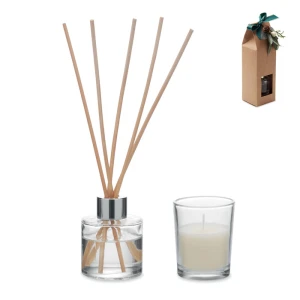 DYFUZOR ZAPACHOWY ZAPACH WANILIA 40ML ZESTAW ZE ŚWIECĄ Z WOSKU W PREZENCIE NA ŚWIĘTA