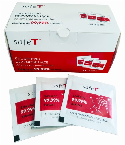 Chusteczki SafeT pudełko + saszetki