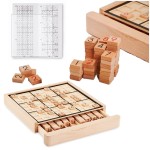 DREWNIANA GRA SUDOKU 99 PONUMEROWANYCH DREWNIANYCH PŁYTEK