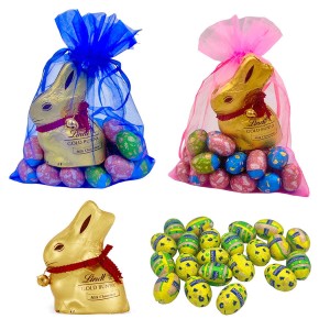 ZAJĄC LINDT CZEKOLADOWE JAJECZKA w woreczku Zestaw Upominkowy Wielkanocny