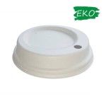 Pokrywka wieczko z pulpy do kubka białe śr. 80mm, opakowanie 60szt.
