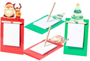 Notes magnetyczny z 40 czystymi kartkami i figurkami świątecznymi na górze, dwa kolory