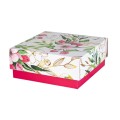 OPAKOWANIE PREZENTOWE W KWIATY + WSTĄŻKA 200x200x85 MM ZESTAW RÓŻNE KOLORY.jpg